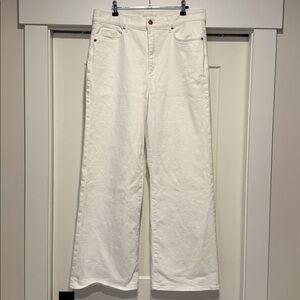 LOFT Cream Wide-Leg Pants size 12